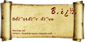 Bástár Éva névjegykártya
